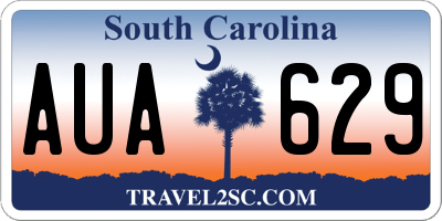 SC license plate AUA629