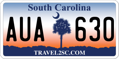 SC license plate AUA630