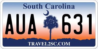 SC license plate AUA631