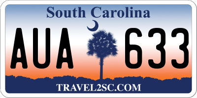 SC license plate AUA633