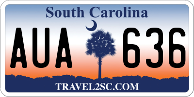 SC license plate AUA636