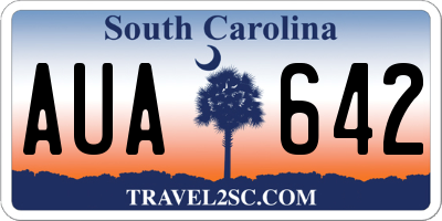 SC license plate AUA642