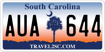 SC license plate AUA644