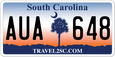 SC license plate AUA648