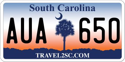SC license plate AUA650