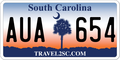 SC license plate AUA654