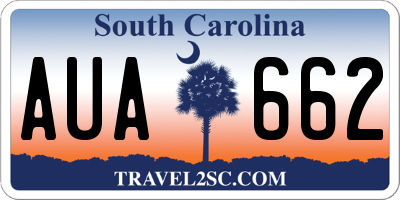 SC license plate AUA662