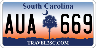 SC license plate AUA669