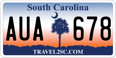 SC license plate AUA678