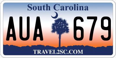 SC license plate AUA679