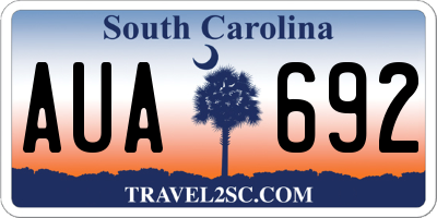 SC license plate AUA692