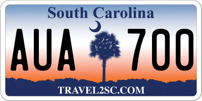 SC license plate AUA700