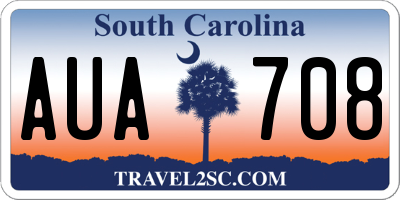 SC license plate AUA708