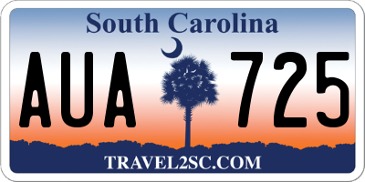 SC license plate AUA725