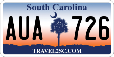 SC license plate AUA726