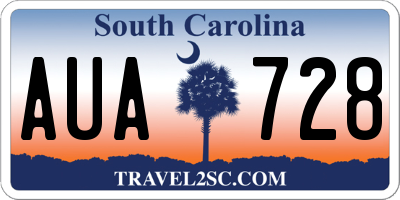 SC license plate AUA728