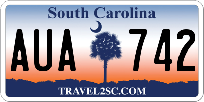 SC license plate AUA742