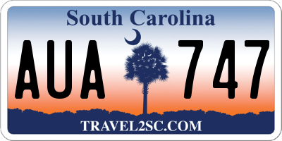 SC license plate AUA747