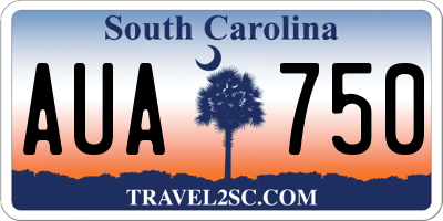 SC license plate AUA750