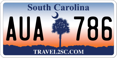 SC license plate AUA786