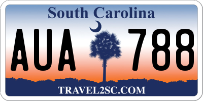 SC license plate AUA788