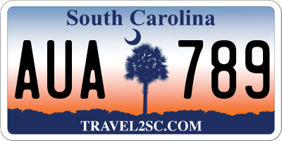SC license plate AUA789
