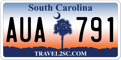 SC license plate AUA791