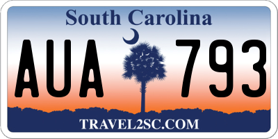 SC license plate AUA793