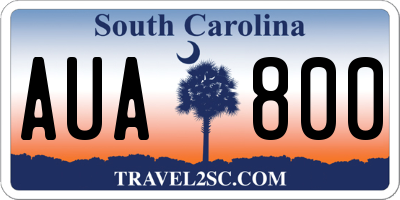 SC license plate AUA800