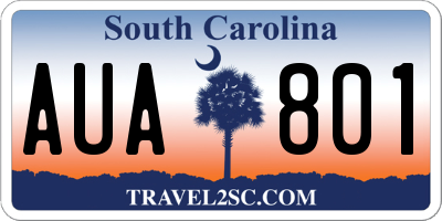 SC license plate AUA801