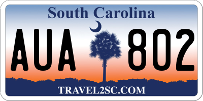 SC license plate AUA802