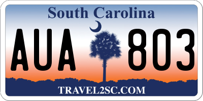 SC license plate AUA803