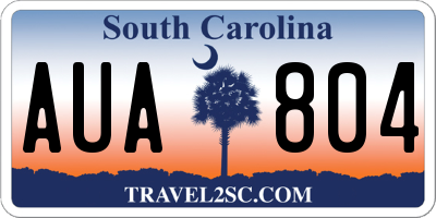SC license plate AUA804
