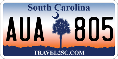 SC license plate AUA805