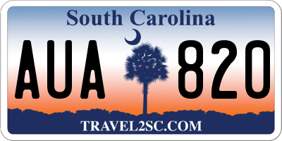 SC license plate AUA820