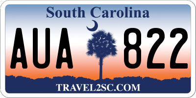 SC license plate AUA822