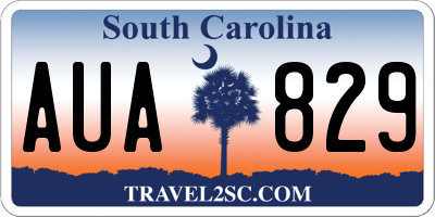 SC license plate AUA829