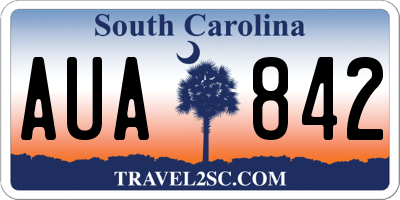 SC license plate AUA842