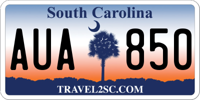 SC license plate AUA850