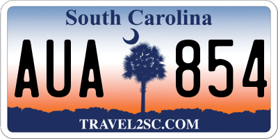 SC license plate AUA854