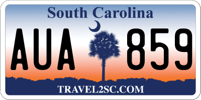 SC license plate AUA859