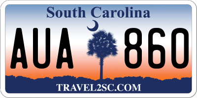 SC license plate AUA860