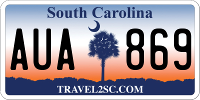 SC license plate AUA869