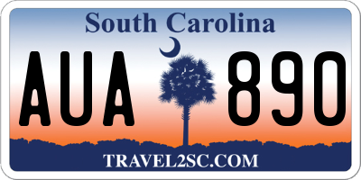 SC license plate AUA890