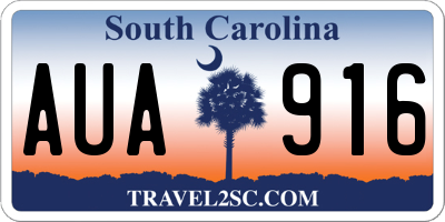 SC license plate AUA916