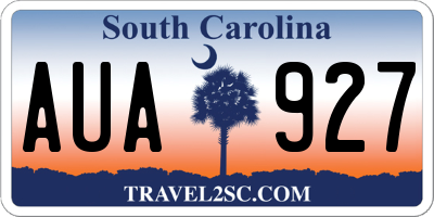 SC license plate AUA927