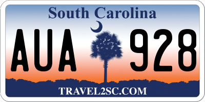 SC license plate AUA928