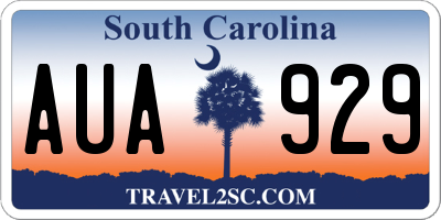 SC license plate AUA929