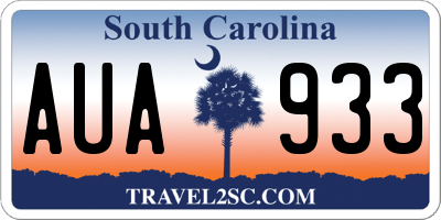 SC license plate AUA933