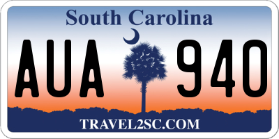 SC license plate AUA940
